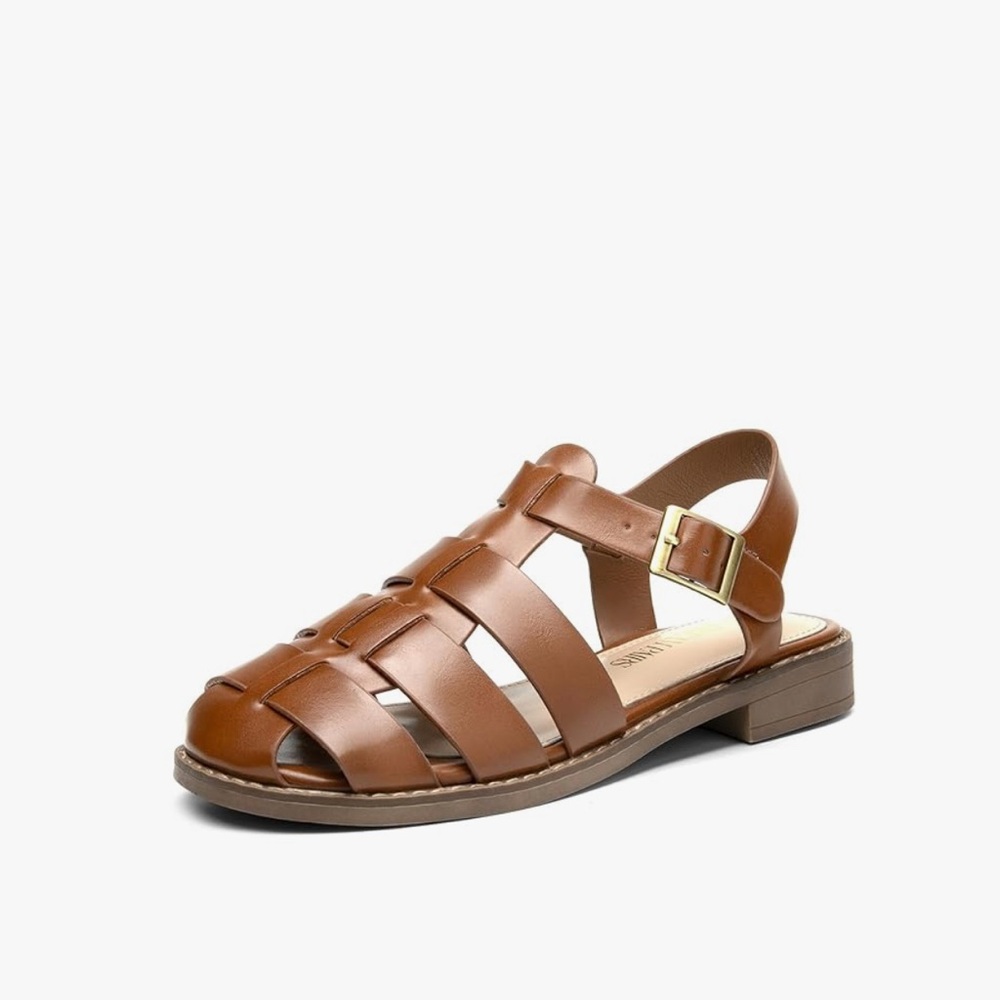 Old Navy Brown Leather Sandals with Buckle